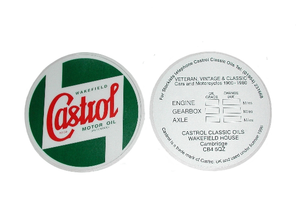 Castrol Classic Service Fensteraufkleber rund, 8,5 cm